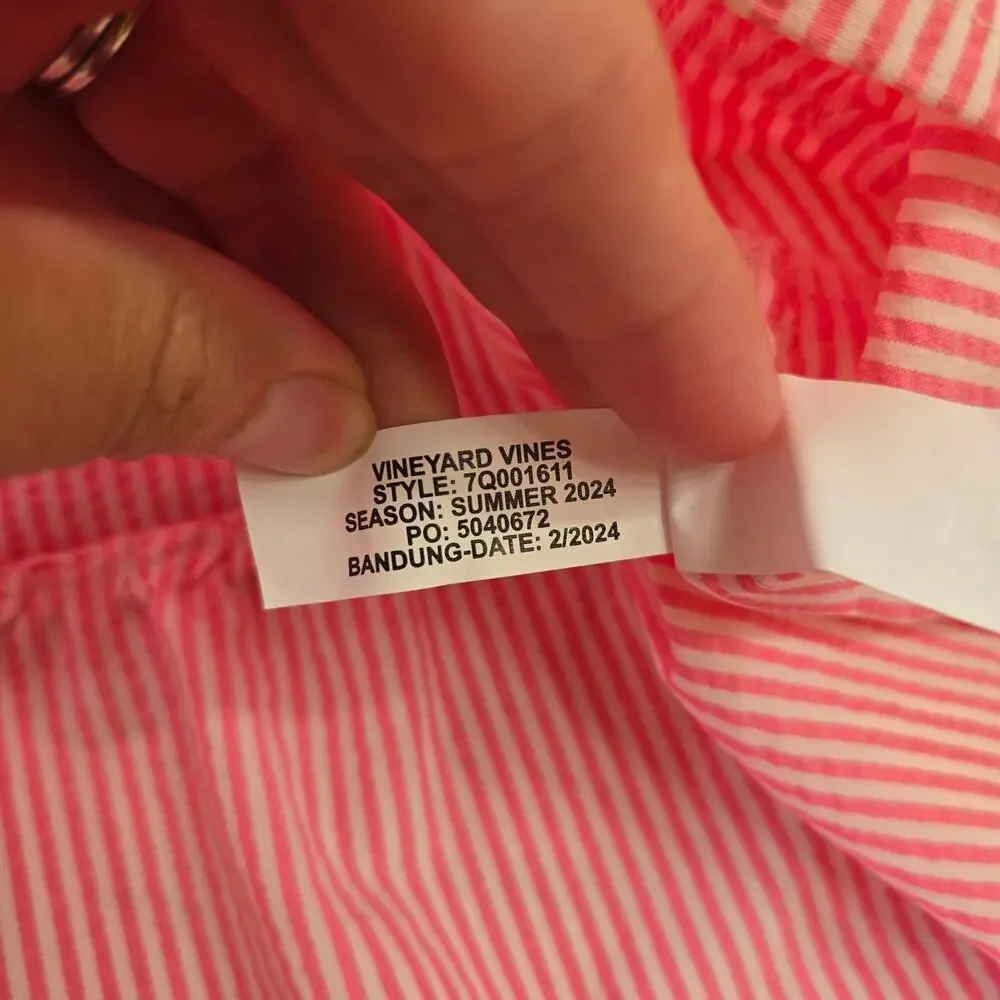 Vineyard Vines Girls Performance dress Pink Striped Size Small